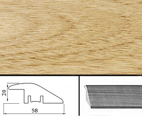 Порог Tarkett деревянный выравнивающий 58х20х1600 Дуб